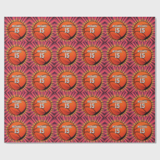 Basketball Your Name Pop Art Wrapping Paper