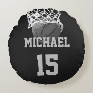 Basketball Your Name Round Pillow