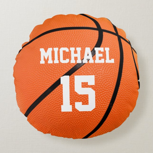 Basketball Your Name Round Pillow (Front)