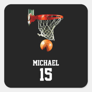 Basketball Your Name Square Sticker