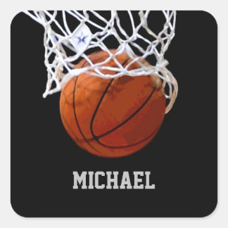Basketball Your Name Square Sticker