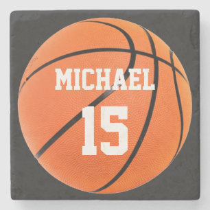 Basketball Your Name Stone Coaster