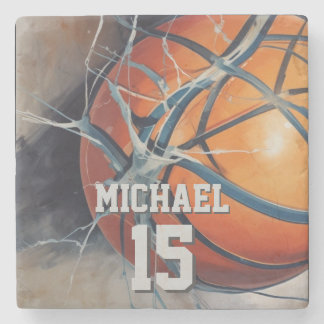 Basketball Your Name Stone Coaster