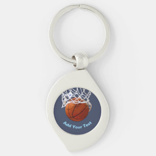 Basketball Your Name Text Message Slogan Custom Keychain