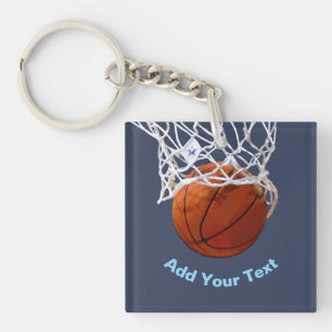 Basketball Your Name Text Message Slogan Custom Keychain