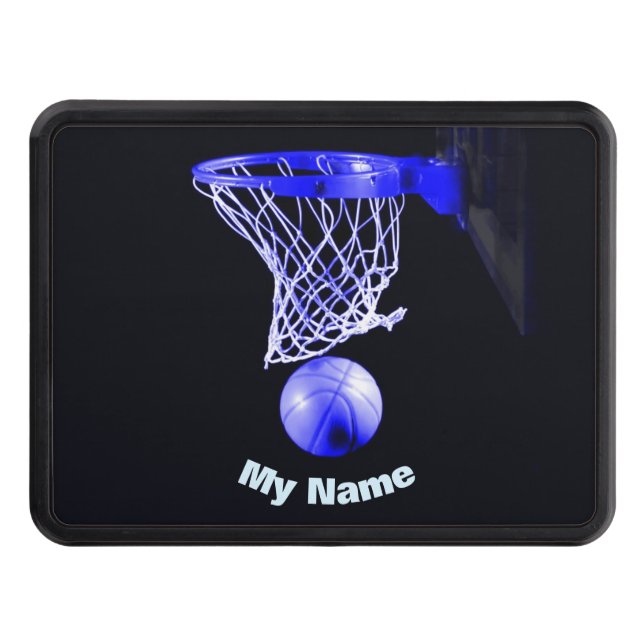 Basketball Your Name Trailer Hitch Cover (Front)