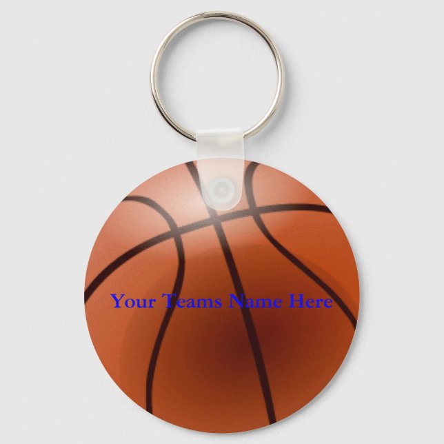 Basketball, Your Teams Name Here Keychain (Front)