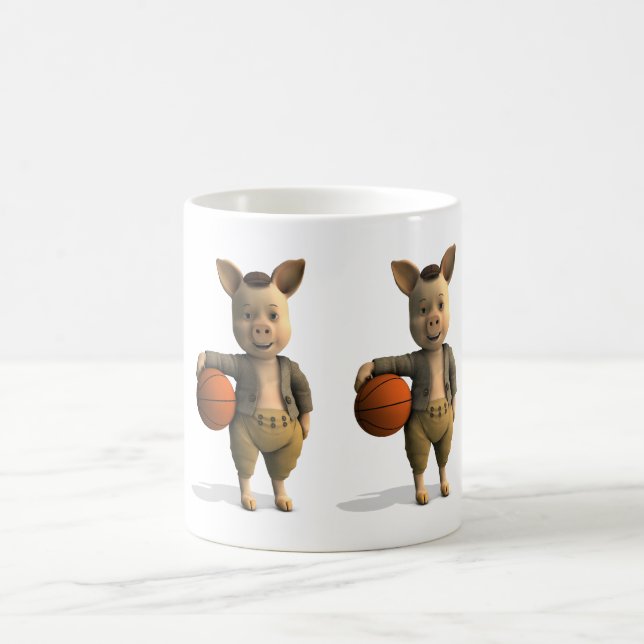 Basketballer Piglet Coffee Mug (Center)