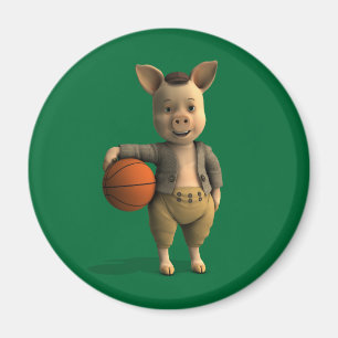Basketballer Piglet Magnet