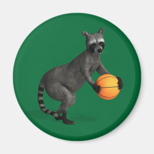 Basketballer Raccoon Magnet