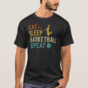 Basketballer Sport Retro Graphic Eat Sleep Basketb T-Shirt