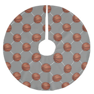 Basketballs and court tree skirt