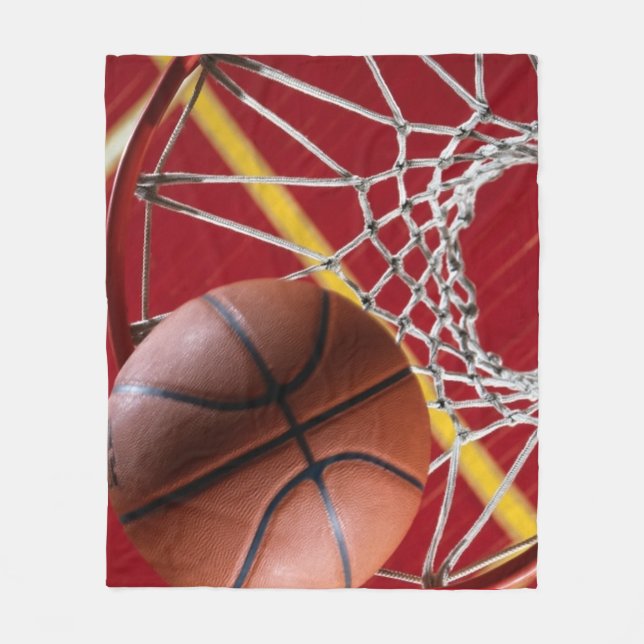 Basketballs and Net Fleece Blanket (Front)