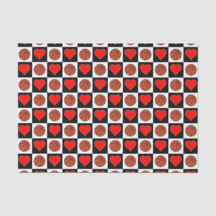 Basketballs & Hearts Pattern Fun Party Tissue Paper