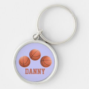 Basketballs in the Air Personalized Keychain