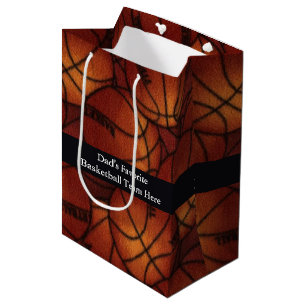Basketballs on Flannel Medium Gift Bag
