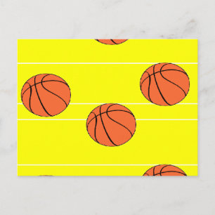 Basketballs pattern on postcard