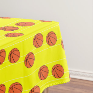 Basketballs pattern on tablecloth