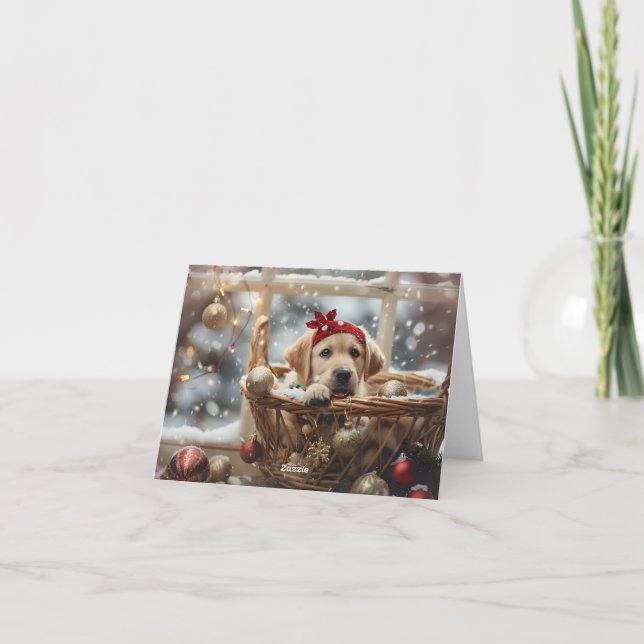 Basketful of Labrador Christmas Card (Back)
