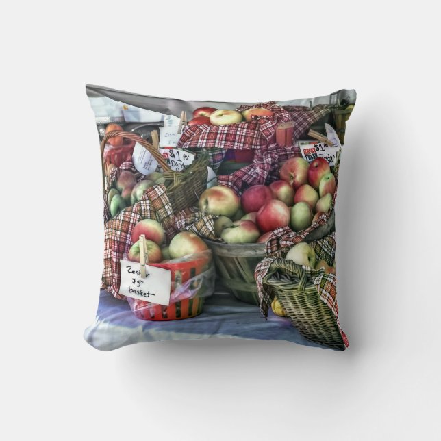 Baskets of Apples Throw Pillow (Front)