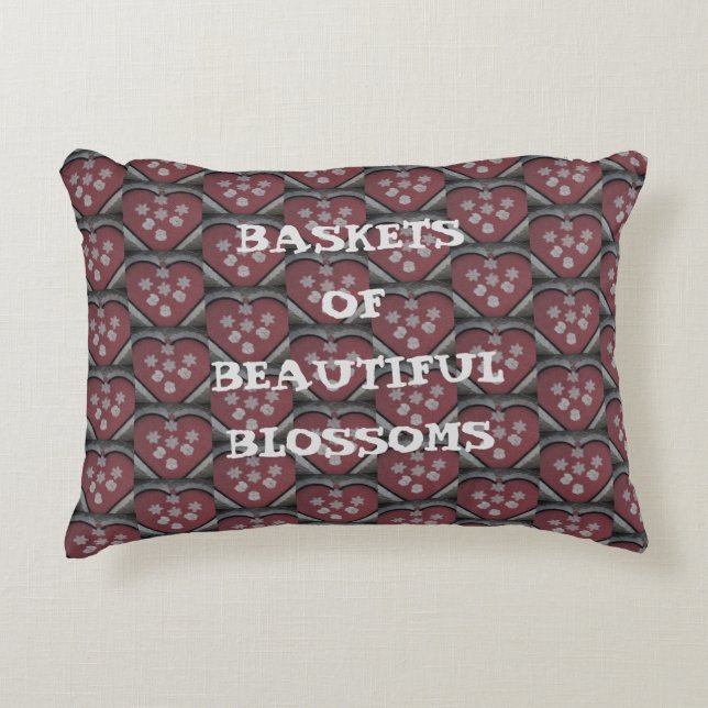 Baskets Of Beautiful Blossoms Accent Pillow (Front)