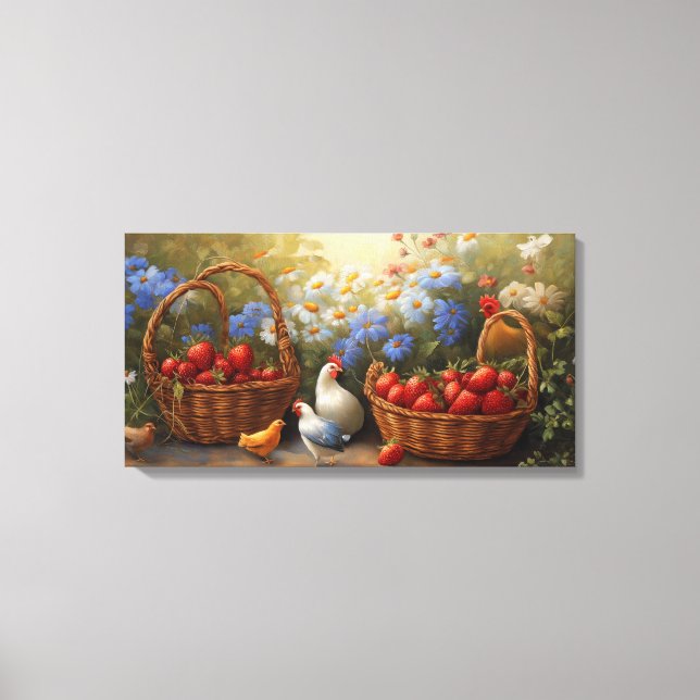Baskets of Strawberries  Canvas Print (Front)