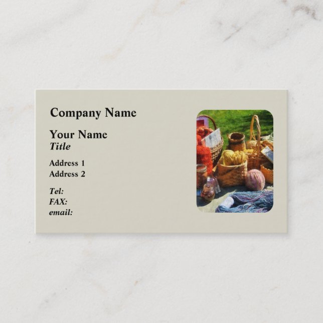 Baskets of Yarn at Flea Market Business Card (Front)