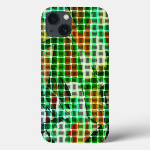 Baskets style upon green curved ribbons iPhone 13 case