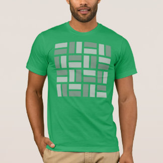 Basketweave geometric t-shirt in green and grey