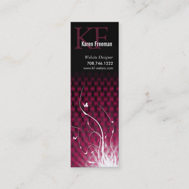 Basketweave Jungle Skinny Profile Card Template (Front)