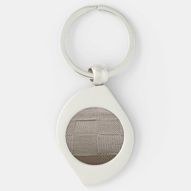 Basketweave Patchwork Knit by Shirley Taylor Keychain (Front)