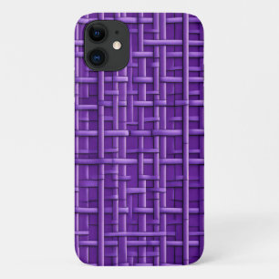basketweave pattern in regal purple iPhone 11 case