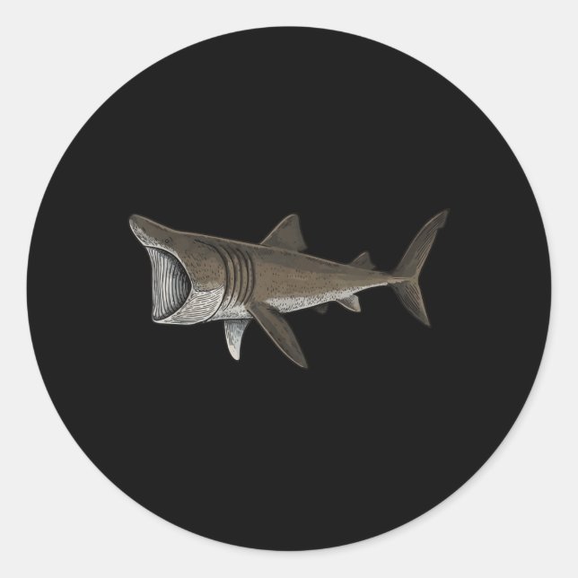 Basking Shark Classic Round Sticker (Front)
