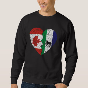 Basotho Canadian Flags Heart Canada Lesotho Roots  Sweatshirt