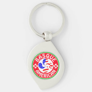 Basque American Euskara Lauburu Cross Keychain