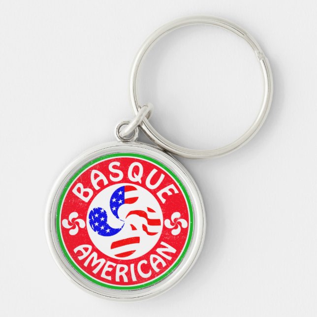 Basque American Euskara Lauburu Cross Keychain (Front)