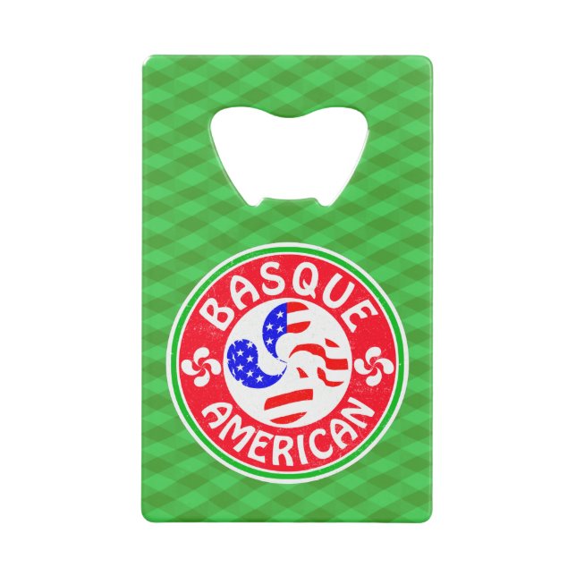 Basque American Lauburu Cross Bottle Opener Credit Card Bottle Opener (Back)