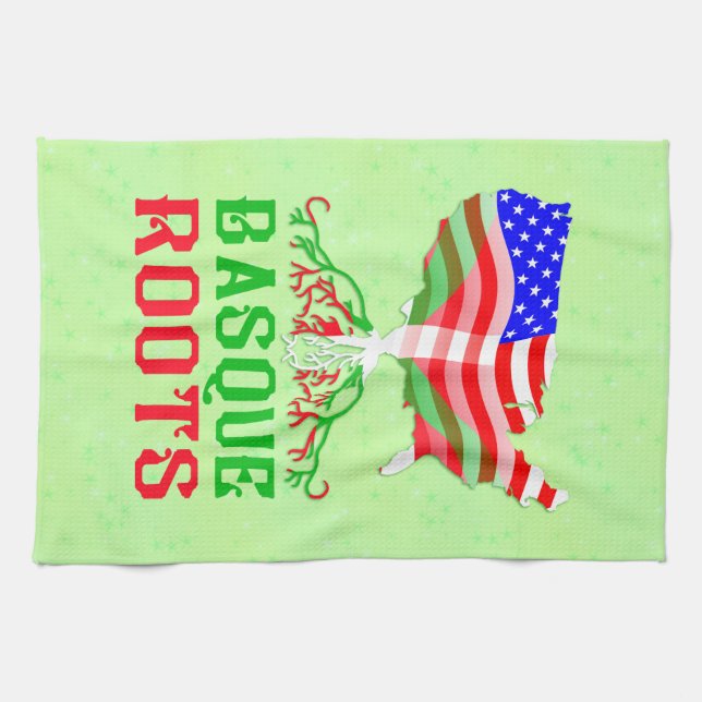 Basque American Roots Kitchen Towel (Horizontal)