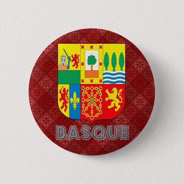 Basque Coat of Arms 2 Inch Round Button (Front)