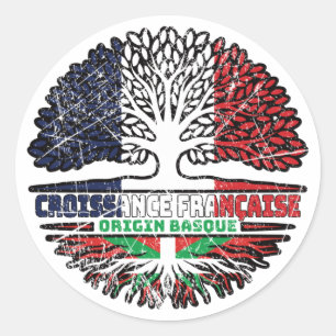 Basque Country Basque French France Tree Roots Classic Round Sticker