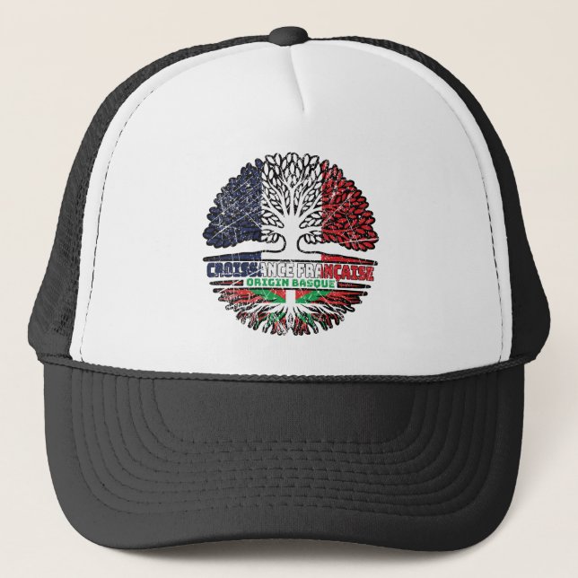 Basque Country Basque French France Tree Roots Trucker Hat (Front)
