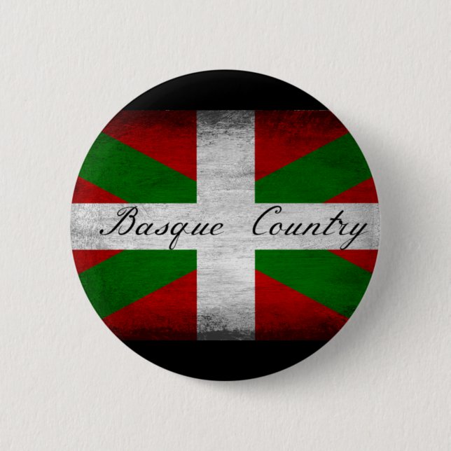Basque Country Distressed Flag  2 Inch Round Button (Front)