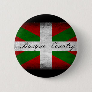 Basque Country Distressed Flag  2 Inch Round Button