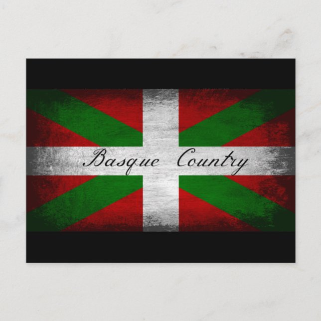 Basque Country Distressed Flag Postcard (Front)