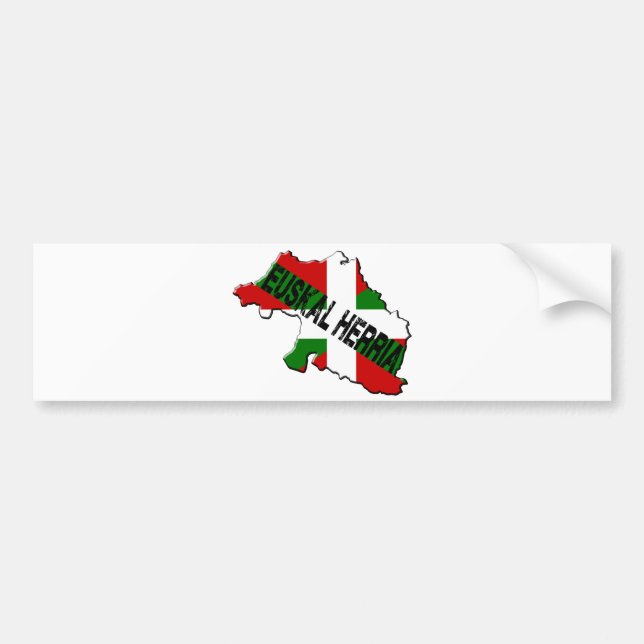 Basque country map plus euskal herria flag bumper sticker (Front)