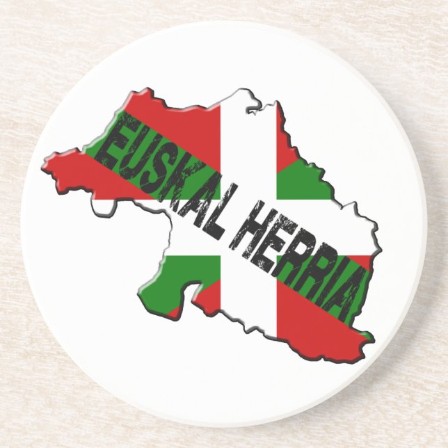 Basque country map plus euskal herria flag coaster (Front)
