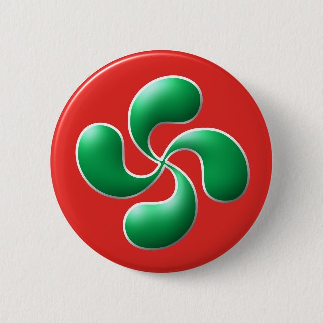 Basque cross 2 inch round button (Front)