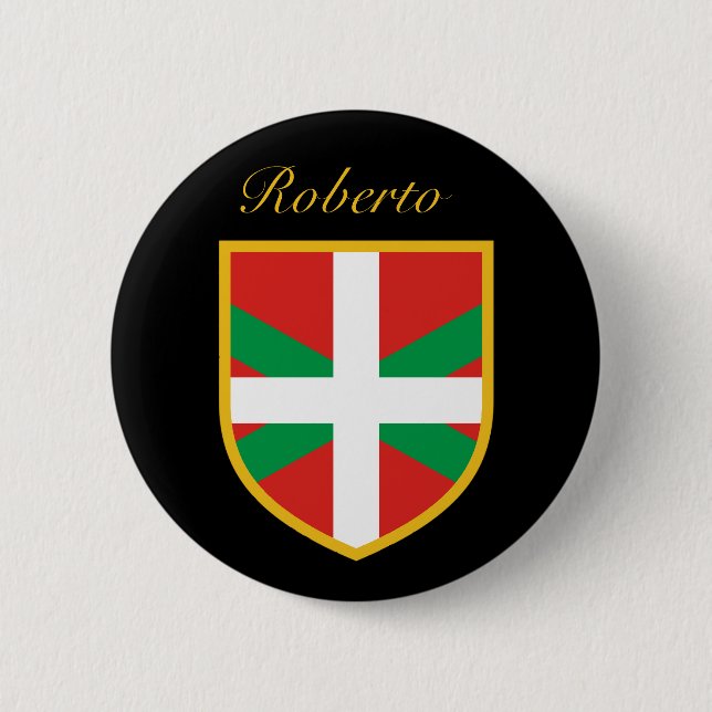Basque Flag 2 Inch Round Button (Front)