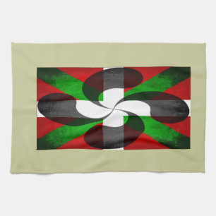 Basque Flag and Cross Kitchen Towel