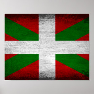 Basque flag Distressed Poster